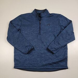 Under Armour Top Mens Large Blue Cold Gear Quarter Zip Track Jacket